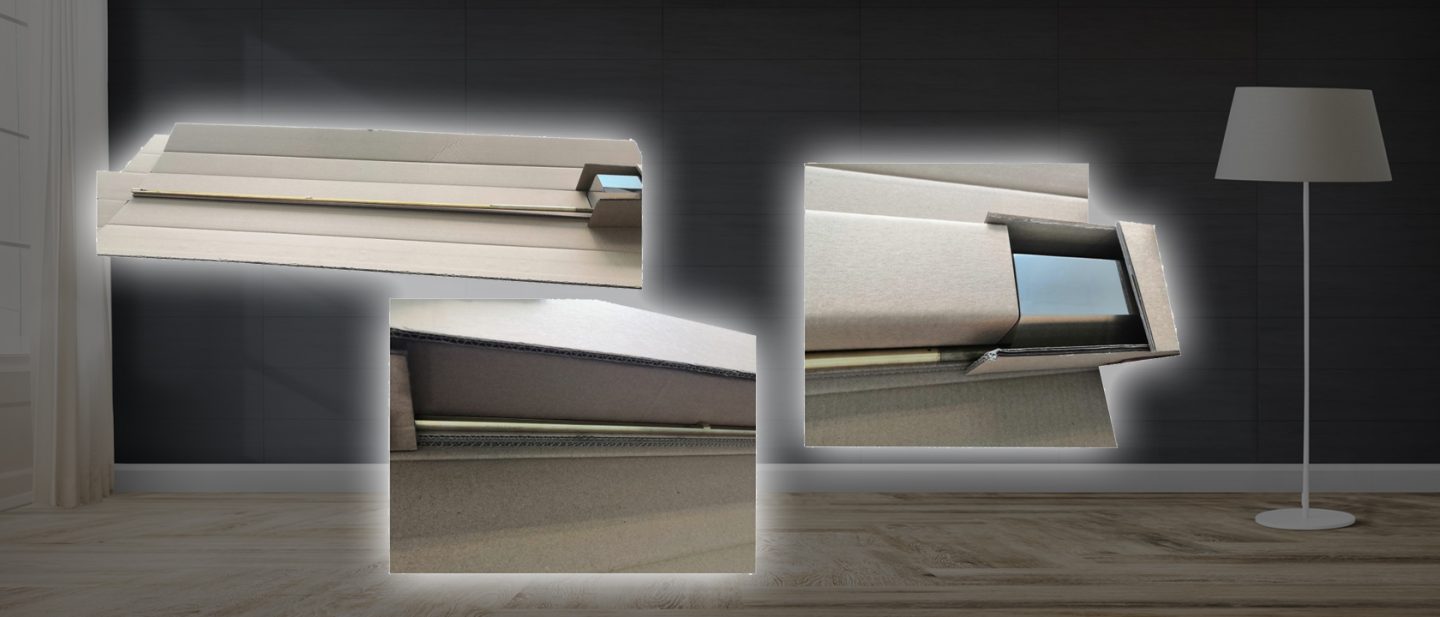 Emballage long pour luminaire