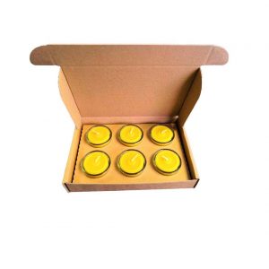 Coffret carton pour 6 bougies coulées dans des verres